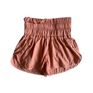 Free People Movement Women The Way Home Shorts Size S Pink Smocked Lined Running
